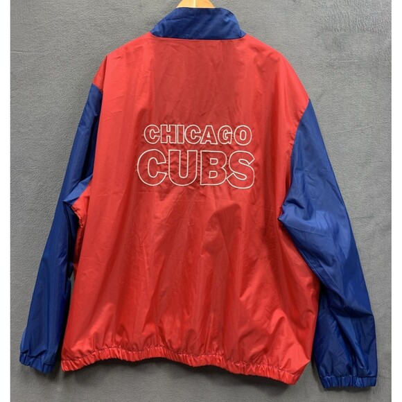 Chicago Cubs Mens Genuine Merchandise Windbreaker Full Zip Blue Red Size 5XL Vtg - Picture 4 of 13
